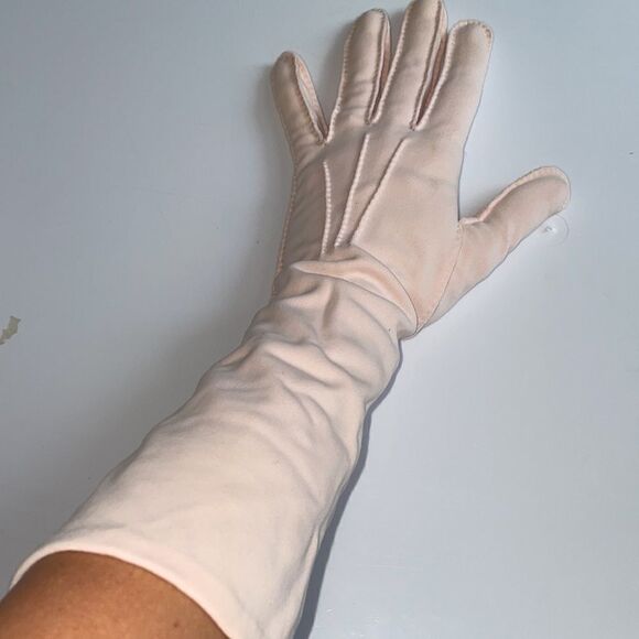 Vtg Stetson light pink long nylon gloves - Picture 5 of 8